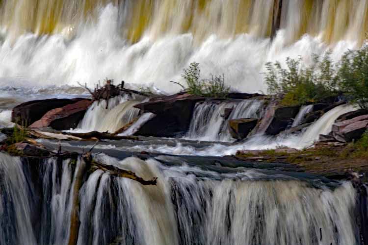 waterfall closeup in slow motion